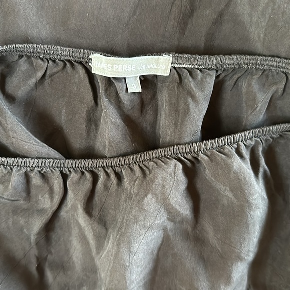 James Perse - asymmetric midi satin panel skirt black 3 - Picture 4 of 7